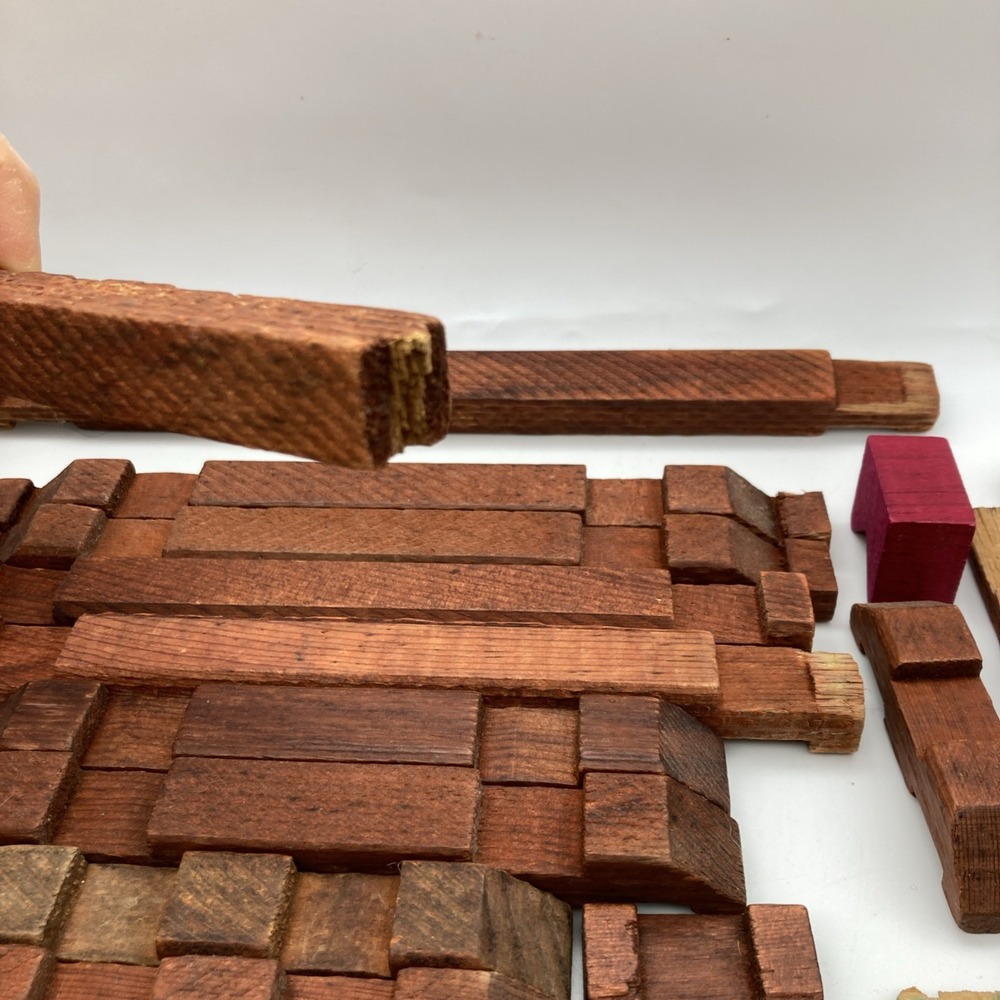 Vintage Balsam Original Hewn Square American Logs Set No. 815 68 Pieces - Picture 10 of 16